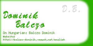 dominik balczo business card